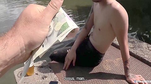 Vojta Chills By The Pond And A Random Guy Passes Offers Him Money To Fuck His Ass - Bigstr 10 Min