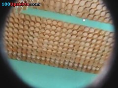 Well-shaped gal upskirt