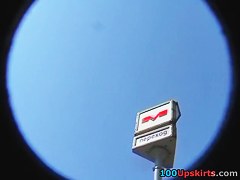 Well-shaped gal upskirt