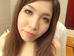 Wet blowjob from busty Japanese