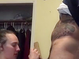 White bitch sucks bbc and gets facial
