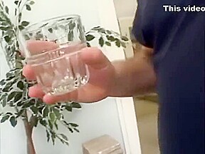 Whore eats cum