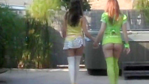 Wicked chicks poke the biggest strapons and spray jism everywhere