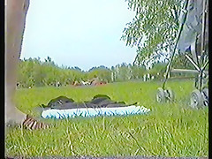 Wife Upskirt Exposing Panties at Public Park 2