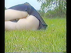 Wife Upskirt Exposing Panties at Public Park 2