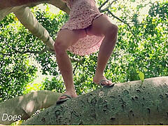 Wifey Saw A Tree And Had To Climb It But Forgot Her Panties