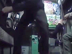 Wild japanese gal spreads legs