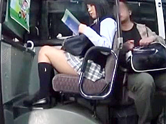 Wild japanese gal spreads legs