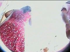 Window shopping babes chased by an upskirt