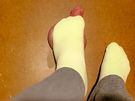 With The Worm: Made Him Cum With My Green Socks