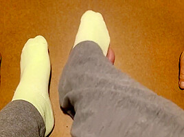 With The Worm: Made Him Cum With My Green Socks