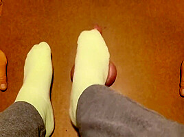 With The Worm: Made Him Cum With My Green Socks