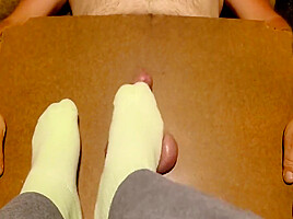 With The Worm: Made Him Cum With My Green Socks