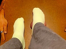 With The Worm: Made Him Cum With My Green Socks