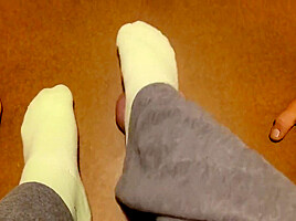With The Worm: Made Him Cum With My Green Socks