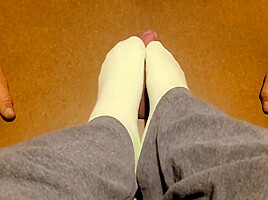 With The Worm: Made Him Cum With My Green Socks