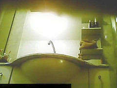 Woman caught by bathroom