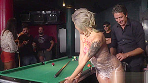 Wrapped in plastic blonde disgraced in public