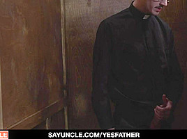 YesFather - Boy Sucks Big Priest Cock In Church Gloryhole