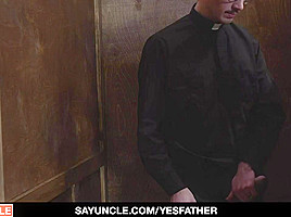 YesFather - Boy Sucks Big Priest Cock In Church Gloryhole