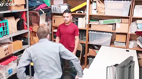 Young Latino devastated by security officers bare fat dick