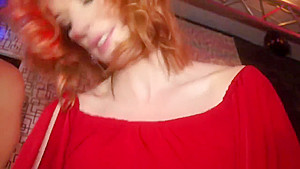 Young european partybabes lick black stripper