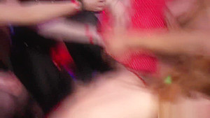 Young european partybabes lick black stripper