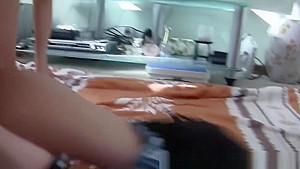 Younger couple film themselves making sweet love