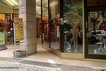 Zenza Raggi - Slave Posing Naked In Public Window