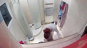 college girl in bathroom shower 1 of 4