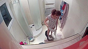 college girl in bathroom shower 1 of 4