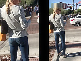 creep shot hot blonde bubble ass
