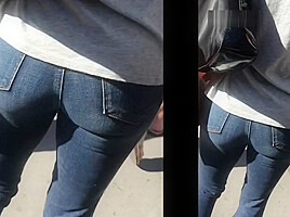 creep shot hot blonde bubble ass