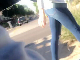 creep shot hot blonde bubble ass
