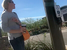 creep shot hot blonde bubble ass