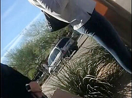 creep shot hot blonde bubble ass