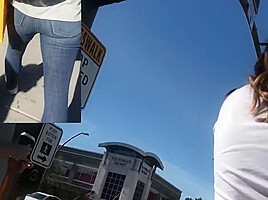 creep shot hot blonde bubble ass