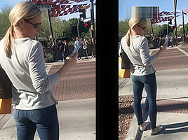 creep shot hot blonde bubble ass