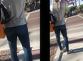 creep shot hot blonde bubble ass