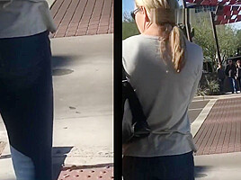 creep shot hot blonde bubble ass