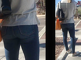 creep shot hot blonde bubble ass