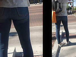 creep shot hot blonde bubble ass