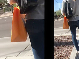 creep shot hot blonde bubble ass