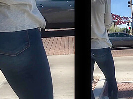 creep shot hot blonde bubble ass
