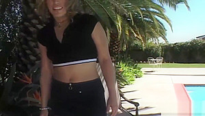 cute babe is seen giving a bj