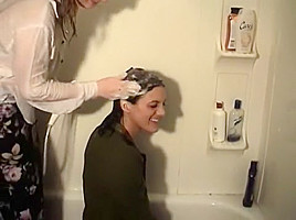 hair wash in shower 2