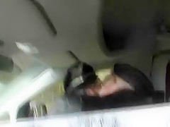 in and out of the car