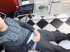 jerk-off with sport shoe