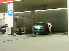 peeing at the car wash