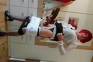 red head bimbo fuckpig tiny clitty sissy toilet slave humiliation